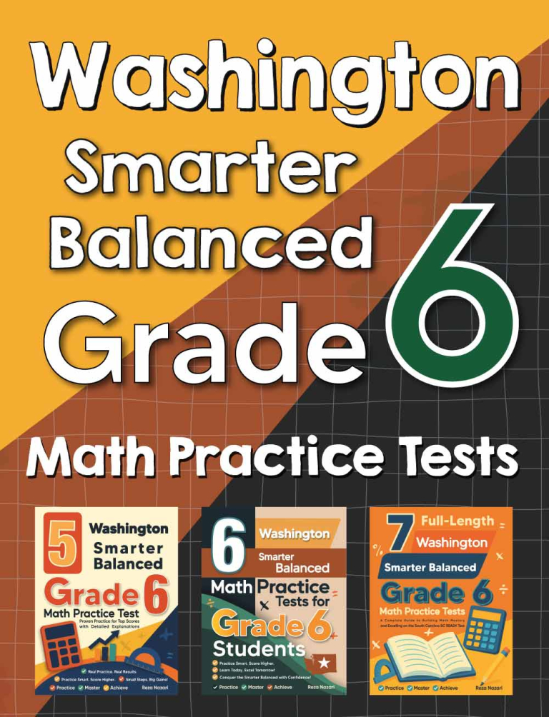 Washington Smarter Balanced Grade 6 Math Preparation Bundle cover