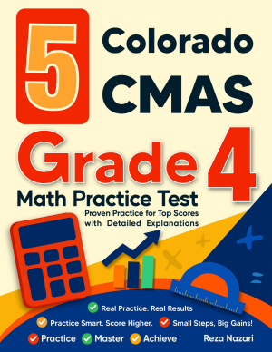 5 Colorado CMAS Grade 4 Math Practice Tests cover