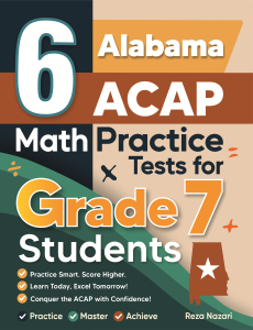 6 Alabama ACAP Grade 7 Math Practice Tests cover