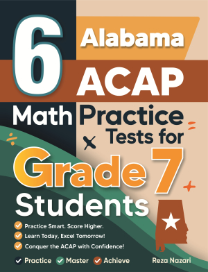 6 Alabama ACAP Grade 7 Math Practice Tests cover