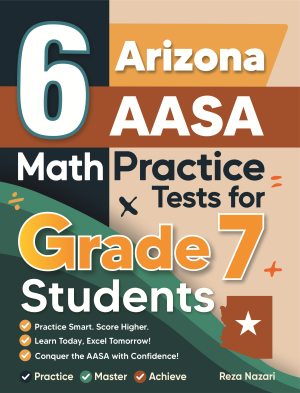 6 Arizona AASA Grade 7 Math Practice Tests cover