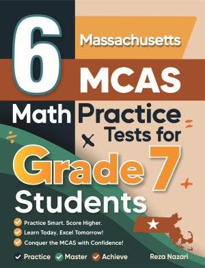 6 Massachusetts MCAS Grade 7 Math Practice Tests cover