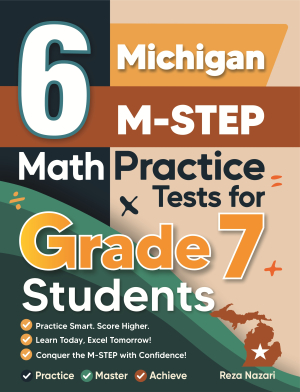 6 Michigan M-STEP Grade 7 Math Practice Tests cover