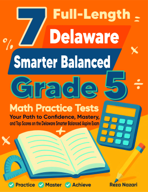 7 Delaware Smarter Balanced Grade 5 Math Practice Tests cover