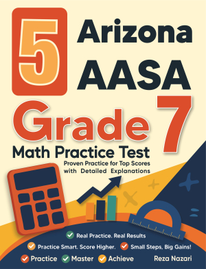 5 Arizona AASA Grade 7 Math Practice Tests cover