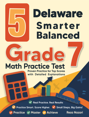 5 Delaware Smarter Balanced Grade 7 Math Practice Tests cover
