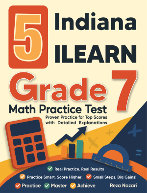 5 Indiana ILEARN Grade 7 Math Practice Tests cover