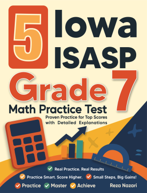 5 Iowa ISASP Grade 7 Math Practice Tests cover