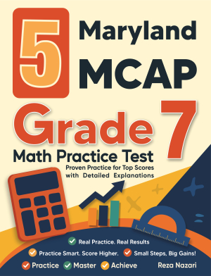 5 Maryland MCAP Grade 7 Math Practice Tests cover