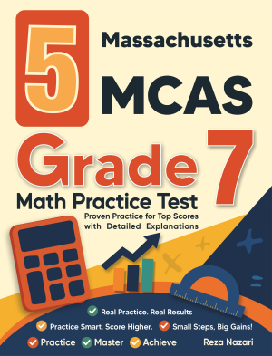 5 Massachusetts MCAS Grade 7 Math Practice Tests cover
