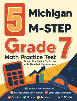 5 Michigan M-STEP Grade 7 Math Practice Tests cover