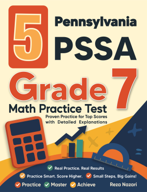 5 Pennsylvania PSSA Grade 7 Math Practice Tests cover