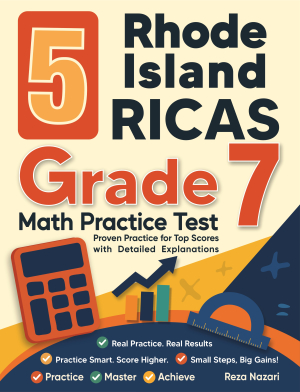5 Rhode Island RICAS Grade 7 Math Practice Tests cover