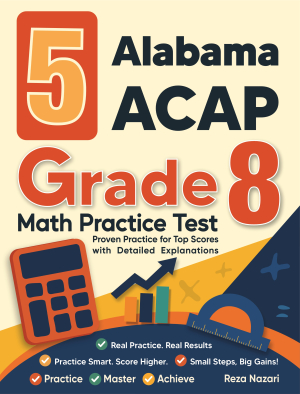 5 Alabama ACAP Grade 8 Math Practice Tests cover