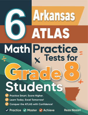 6 Arkansas ATLAS Grade 8 Math Practice Tests cover