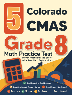 5 Colorado CMAS Grade 8 Math Practice Tests cover