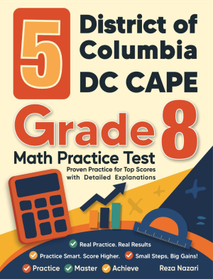 5 District of Columbia DC CAPE Grade 8 Math Practice Tests cover