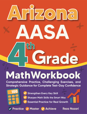 Arizona AASA 4th Grade Math Workbook cover