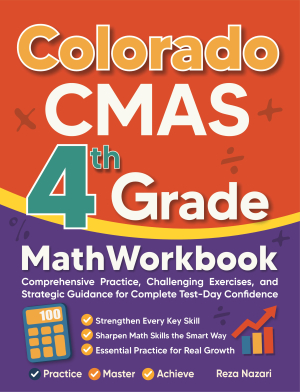 Colorado CMAS 4th Grade Math Workbook cover