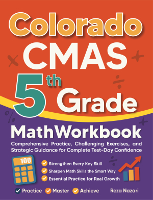 Colorado CMAS 5th Grade Math Workbook cover