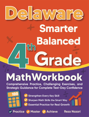 Delaware Smarter Balanced 4th Grade Math Workbook cover