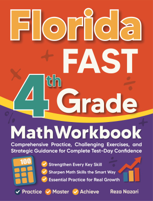 Florida FAST 4th Grade Math Workbook cover