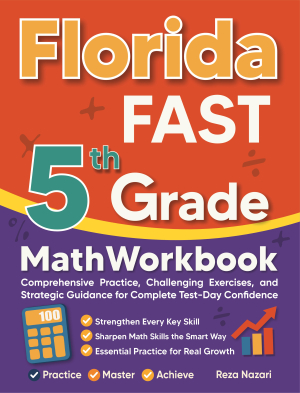 Florida FAST 5th Grade Math Workbook cover
