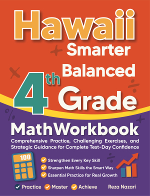 Hawaii Smarter Balanced 4th Grade Math Workbook cover