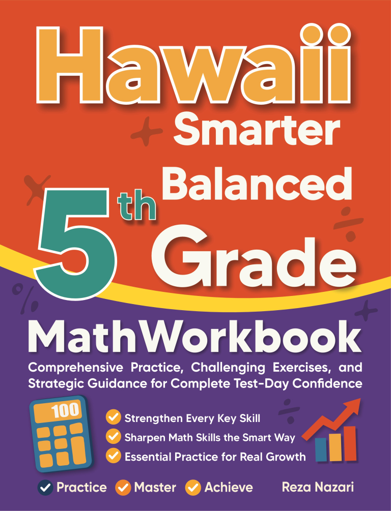 Hawaii Smarter Balanced 5th Grade Math Workbook cover