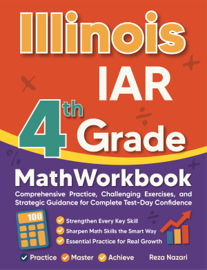 Illinois IAR 4th Grade Math Workbook cover