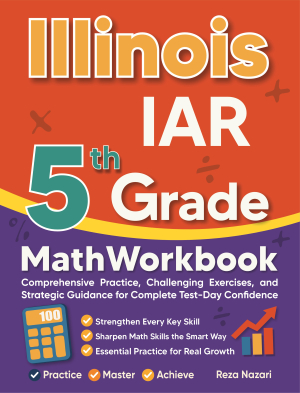 Illinois IAR 5th Grade Math Workbook cover