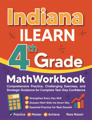 Indiana ILEARN 4th Grade Math Workbook cover