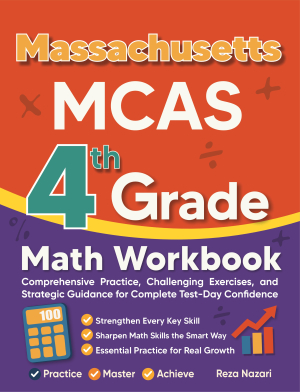 Massachusetts MCAS 4th Grade Math Workbook cover