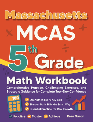 Massachusetts MCAS 5th Grade Math Workbook cover
