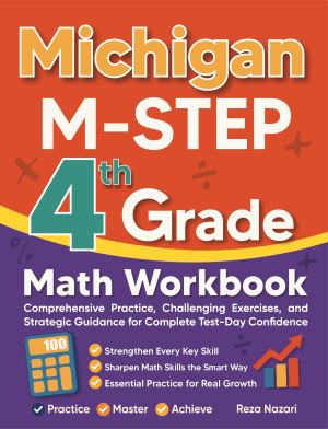 Michigan M-STEP 4th Grade Math Workbook cover
