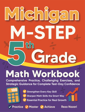 Michigan M-STEP 5th Grade Math Workbook cover