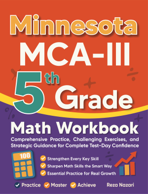 Minnesota MCA-III 5th Grade Math Workbook cover