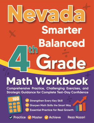 Nevada Smarter Balanced 4th Grade Math Workbook cover