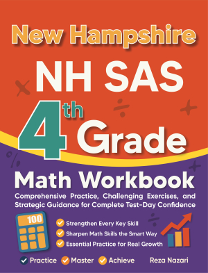 New Hampshire NH SAS 4th Grade Math Workbook cover