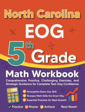 North Carolina EOG 5th Grade Math Workbook cover