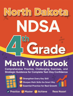 North Dakota NDSA 4th Grade Math Workbook cover
