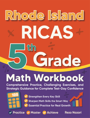 Rhode Island RICAS 5th Grade Math Workbook cover