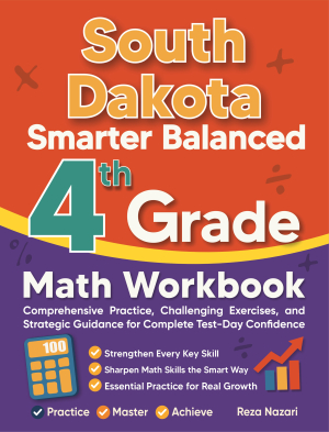 South Dakota Smarter Balanced 4th Grade Math Workbook cover