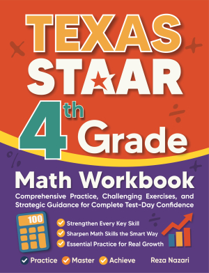 Texas STAAR 4th Grade Math Workbook cover