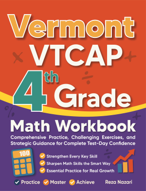Vermont VTCAP 4th Grade Math Workbook cover