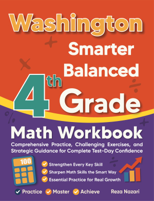 Washington Smarter Balanced 4th Grade Math Workbook cover