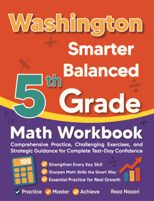 Washington Smarter Balanced 5th Grade Math Workbook cover