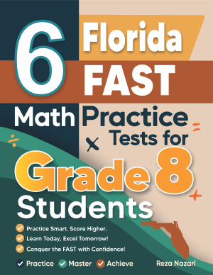 6 Florida FAST Grade 8 Math Practice Tests cover