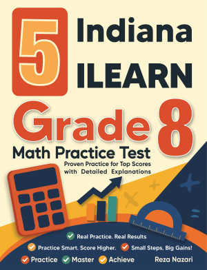 5 Indiana ILEARN Grade 8 Math Practice Tests cover