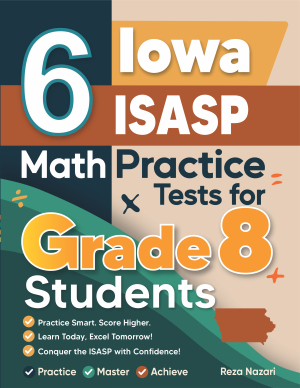 6 Iowa ISASP Grade 8 Math Practice Tests cover